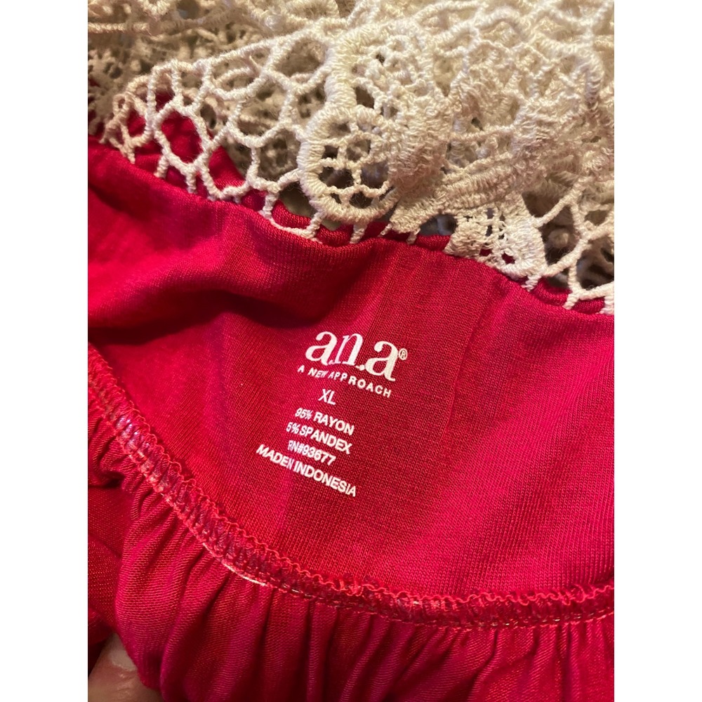 ana A New Approach Pink Crochet Lace Back Surplice Wrap‎ Midi Dress XL - Picture 6 of 6